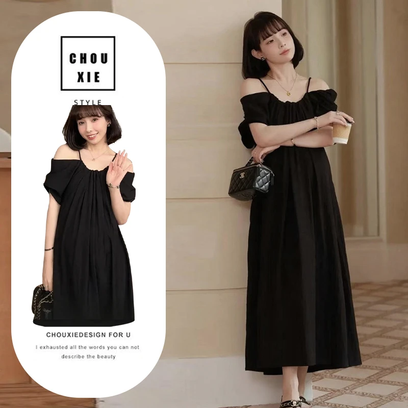 橙子家-夏装连衣裙新款网红款中长款过膝连衣裙时尚休闲遮肚子