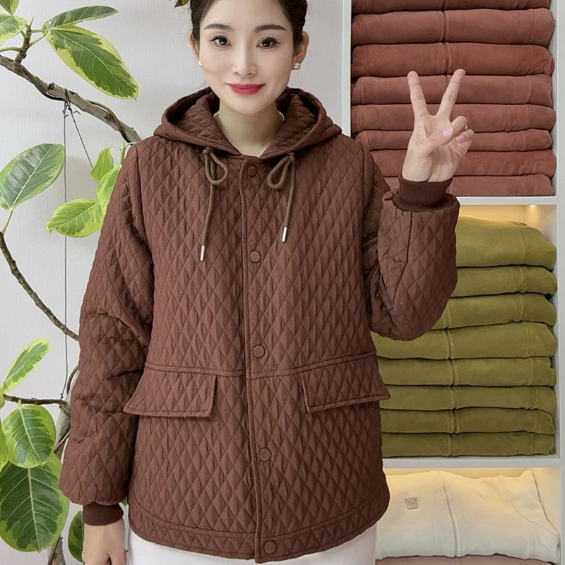 冬季新款连帽加绒加厚时尚外套