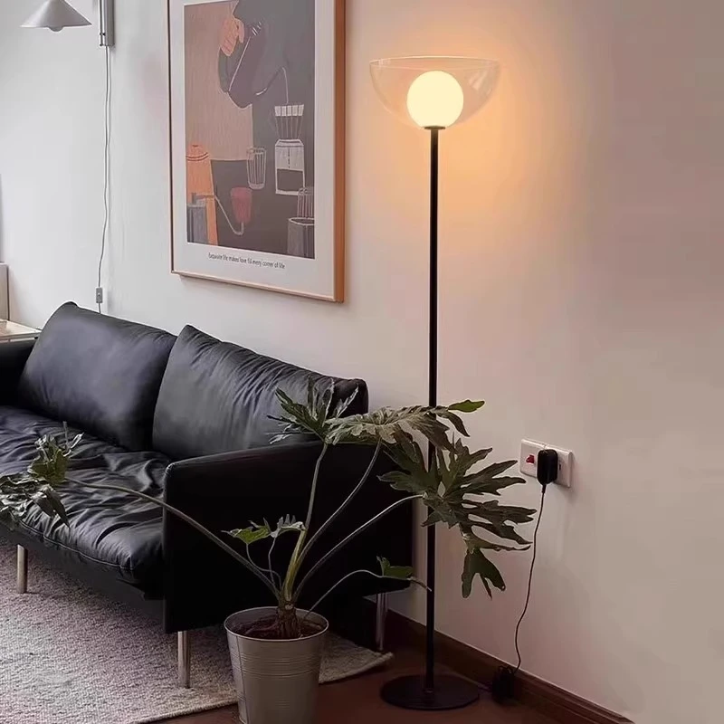 中古北欧风落地灯客厅现代简约氛围卧室网红床头沙发一体式立式灯