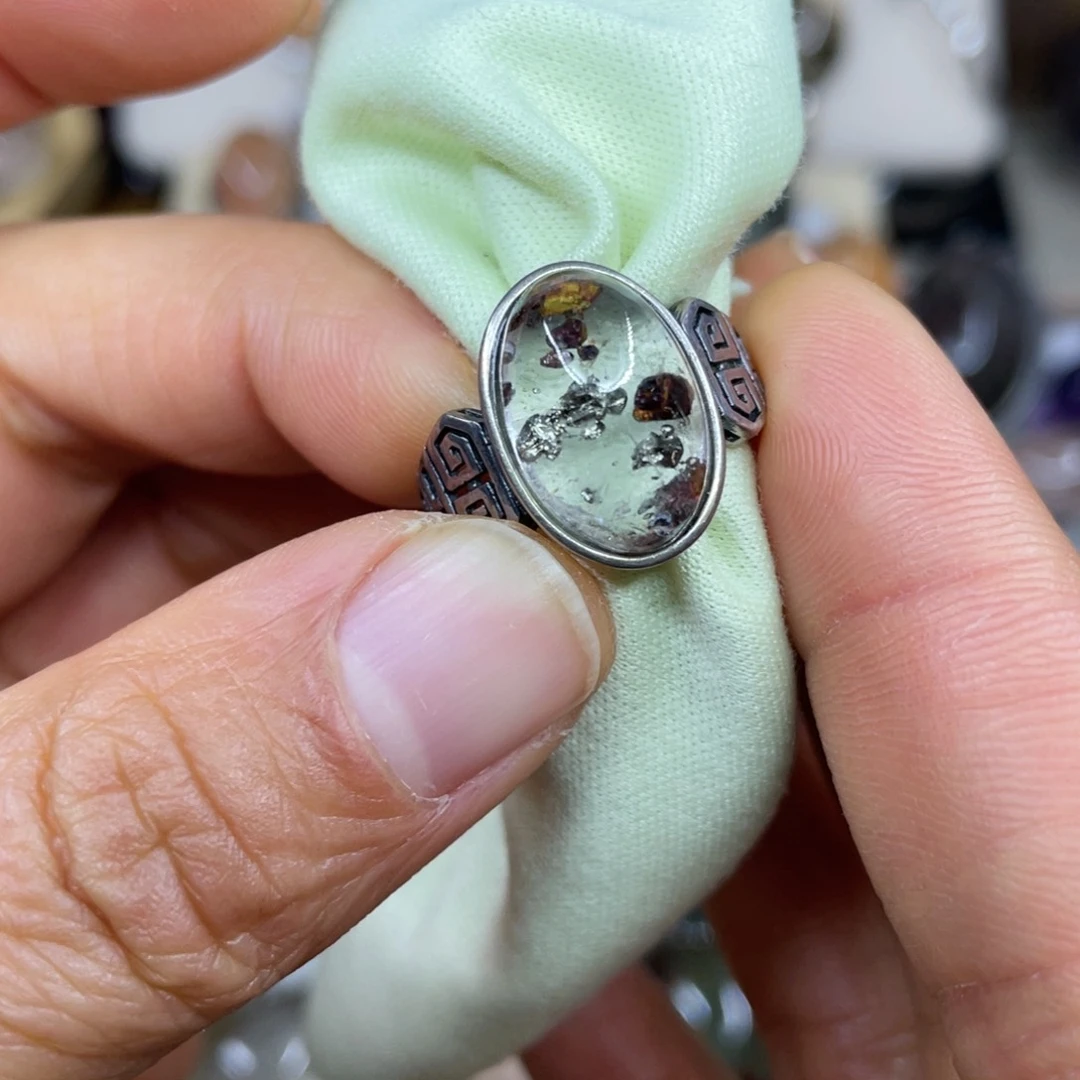 【闪购商品】银S925镶嵌珠宝半成品水晶戒指