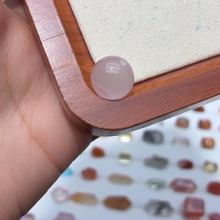 水晶珠宝半成品未镶嵌手工冰粉珠打孔定制不退换