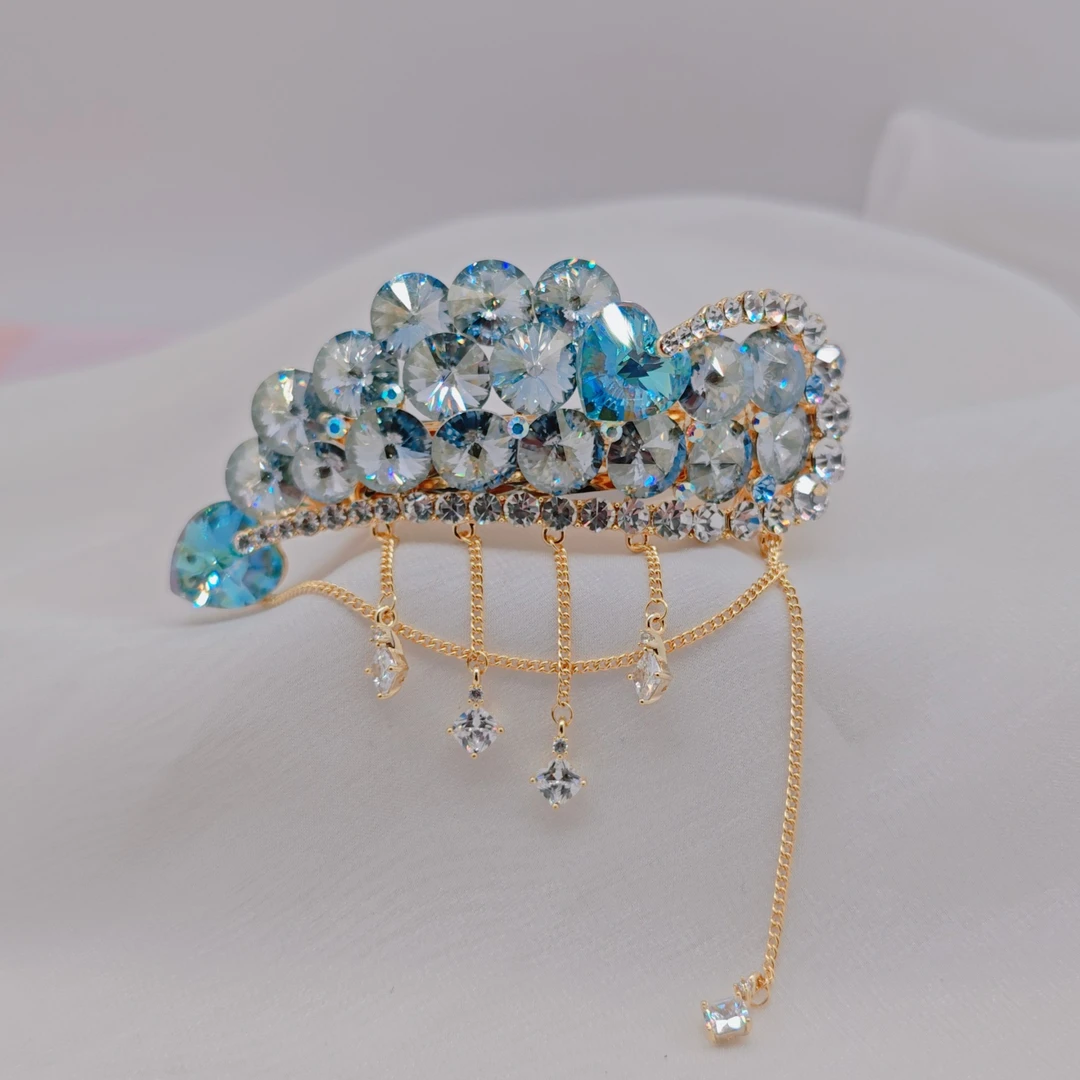 新春款《冰心美人》弹簧夹 S66八公分全扎流苏灵动轻奢时尚礼物发夹