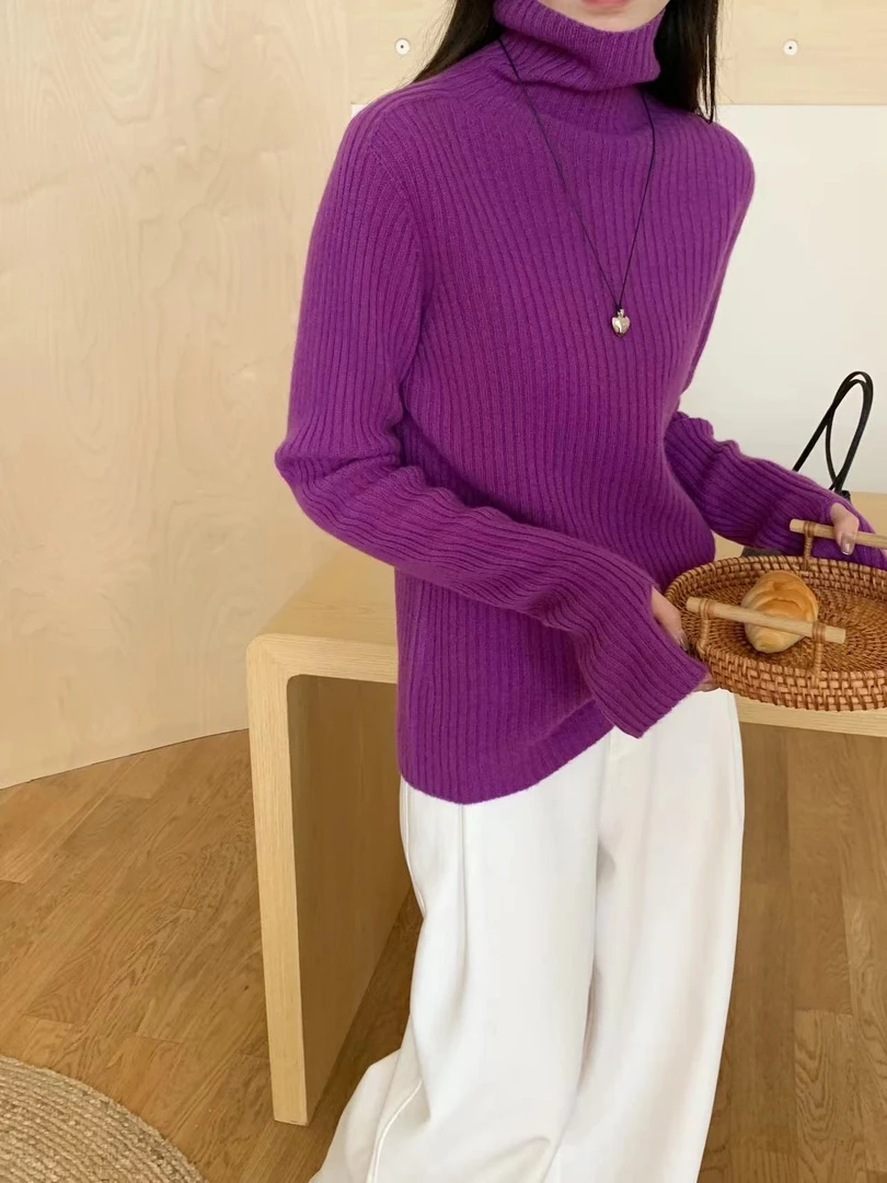 【小影家】8807-时尚经典百搭网红无缝一体纯色针织打底衫