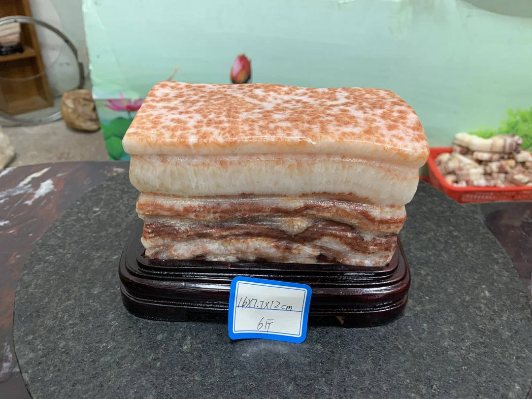 精美肉石摆件工艺品富贵肉石摆件装饰茶台中式桌面摆件雕刻k20