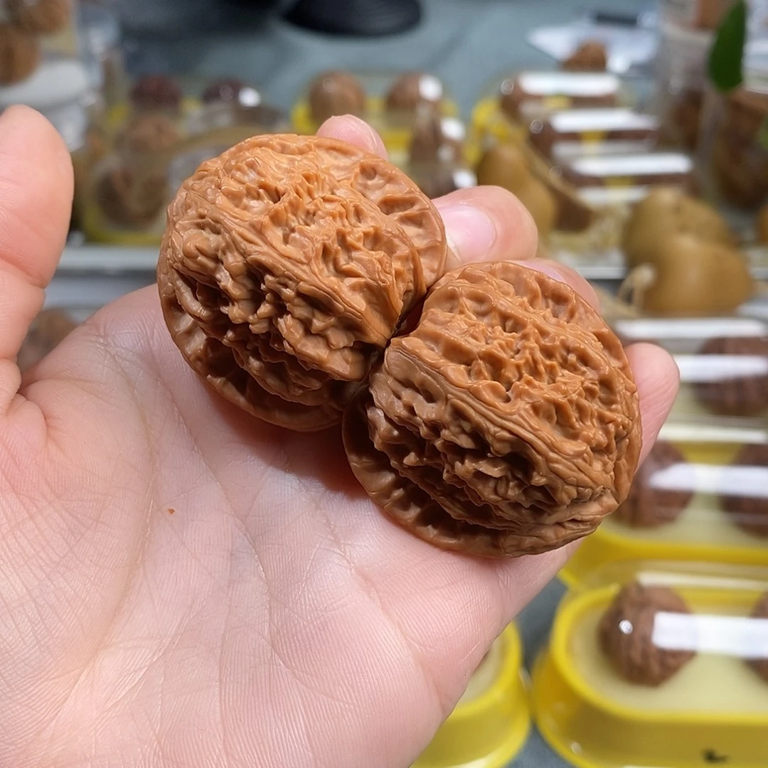 吊坠文玩核桃4号微修三角白40尺