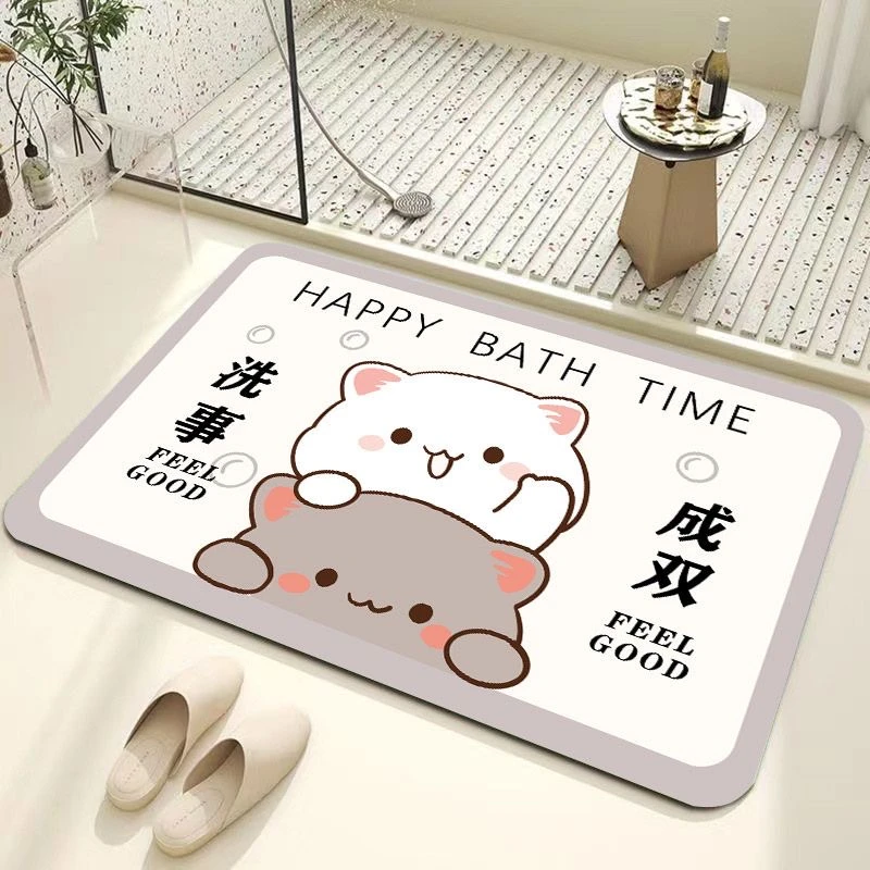 脚垫硅藻泥卡通入户卫生间防滑吸水吸油厨房地垫沙发门口浴室吸水