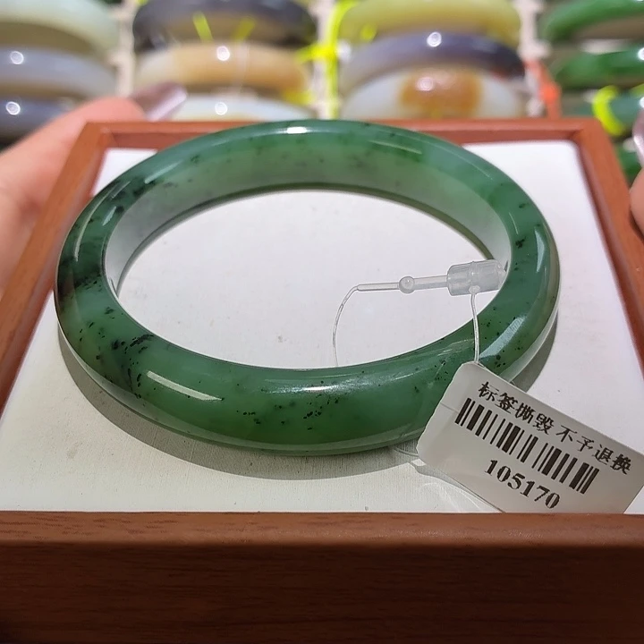 和田玉未镶嵌手镯44号59*