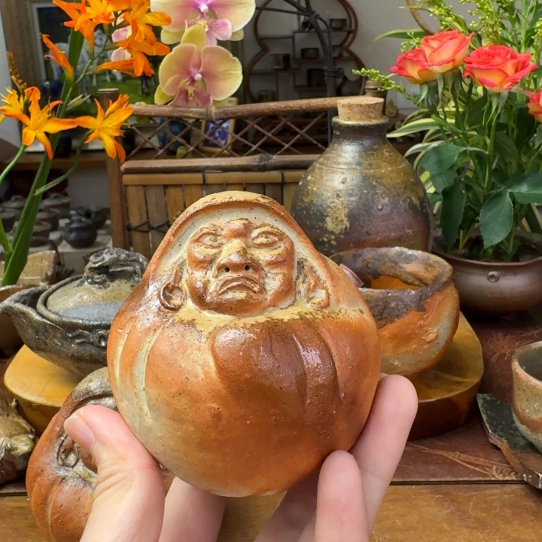 森丁斋备前烧达摩蛋置物福利一口价