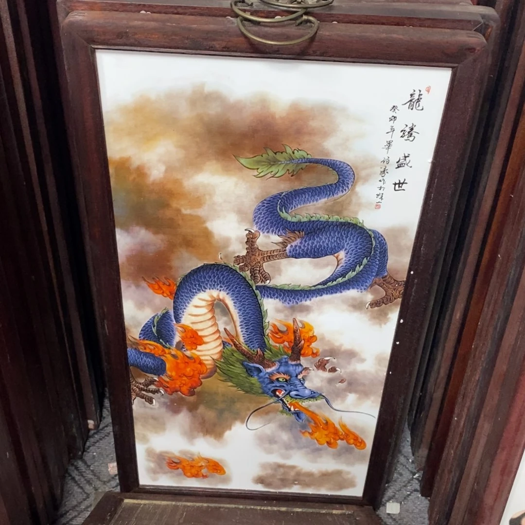 瓷片86*46*1景德镇瓷板画柴窑烧制