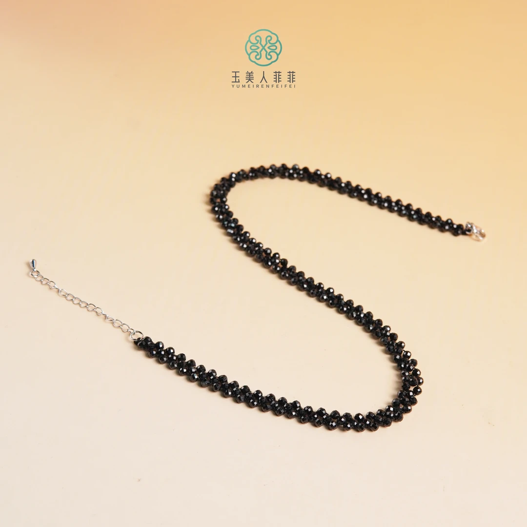 菲菲珠宝好~黑尖晶项链切割面3mm+多样性发一