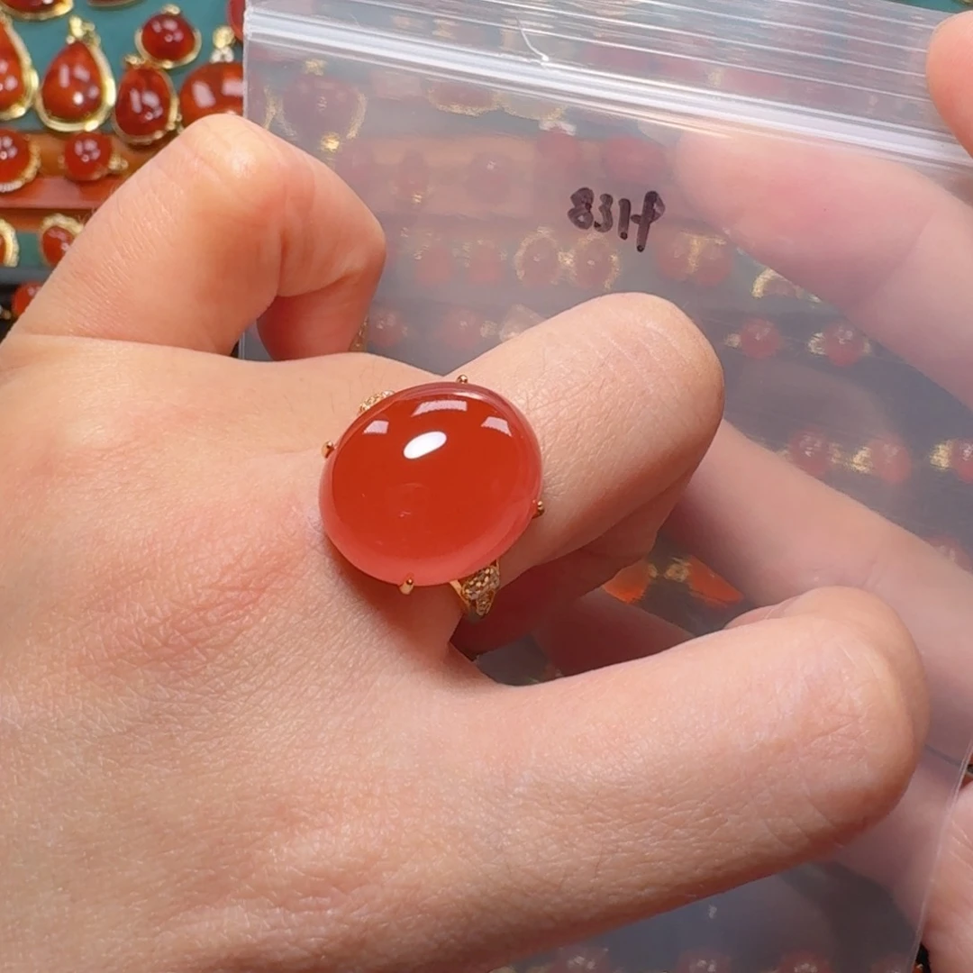 南红玛瑙南红银S925镶嵌