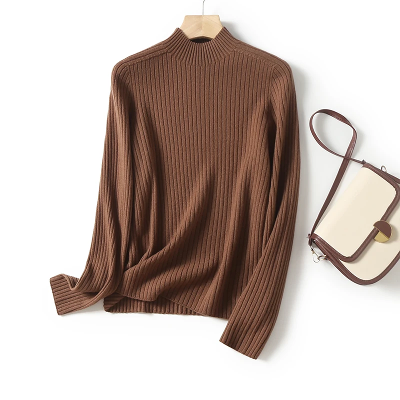 无缝一体100美丽诺澳洲羊毛半高领羊毛衫HN620