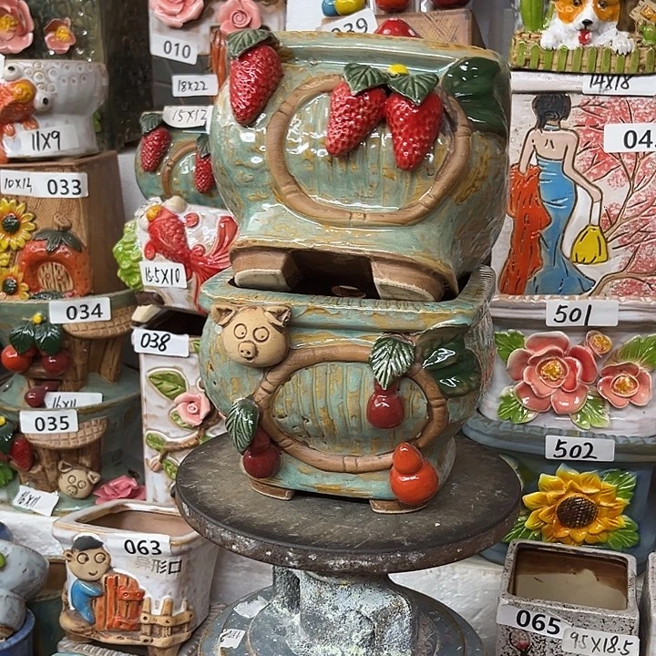 粗陶材质多肉花盆