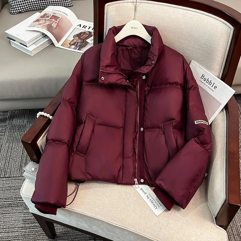 时尚立领棉服女冬季洋气显瘦加厚保暖高端短款面包服外套