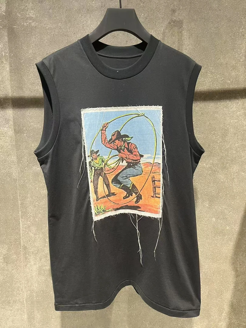 特【Ann.G】I20303夏季新款韩版百搭圆领宽松显瘦卡通人物背心上衣