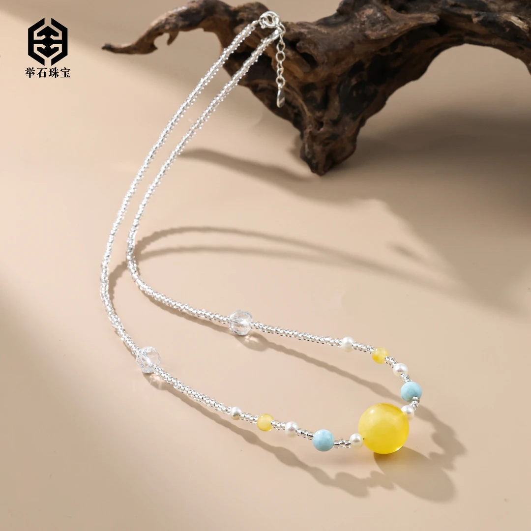 【举石珠宝】T0610-1000-55蜜蜡项链（一件/多样性发/约13mm）E