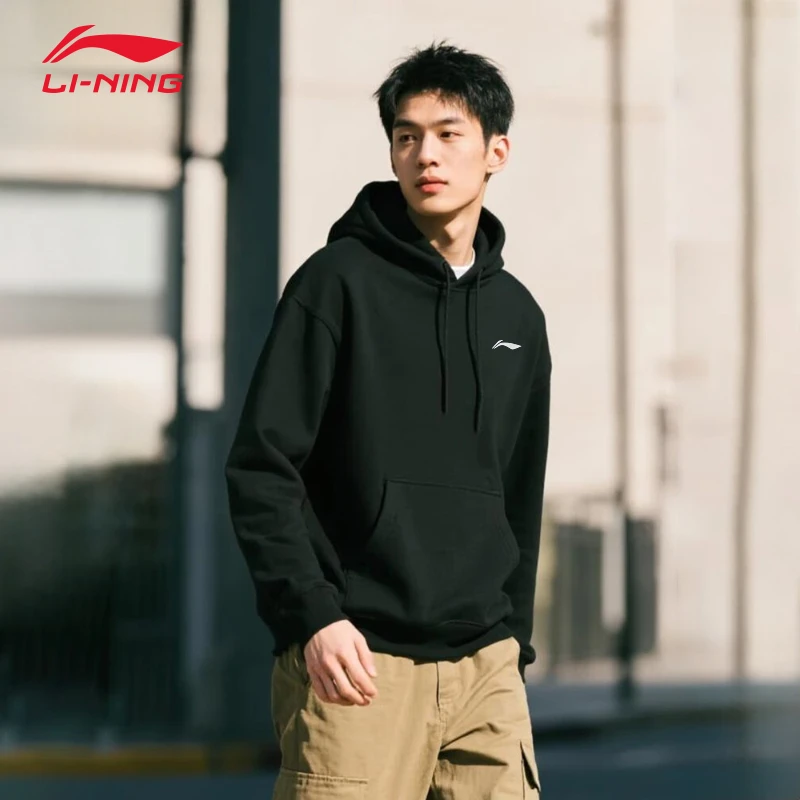 李宁连帽卫衣男正品春秋季新款宽松帽衫男款运动休闲男生上衣外套