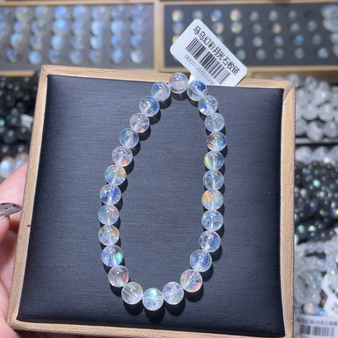 手链未镶嵌长石马岛幻彩月光石7mm+