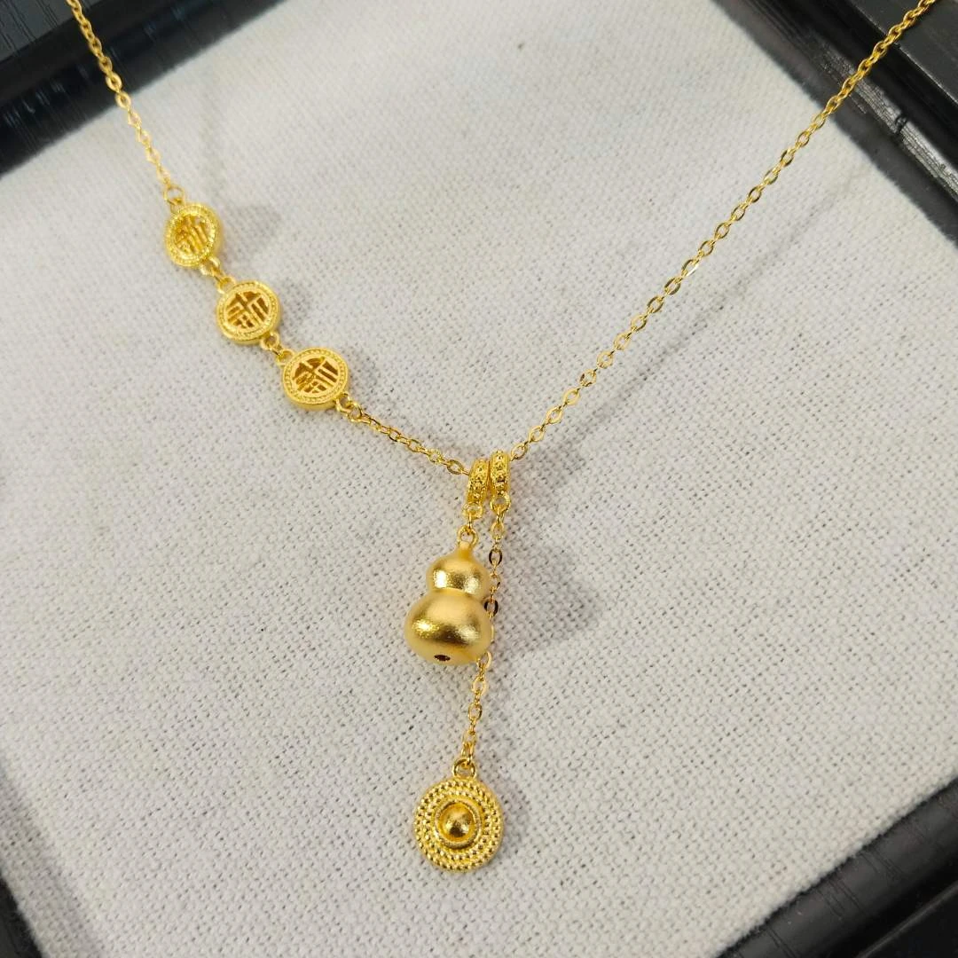 阿行•足金999【葫芦】套链5G黄金福禄祥云碎碎冰经典百搭锁骨项链