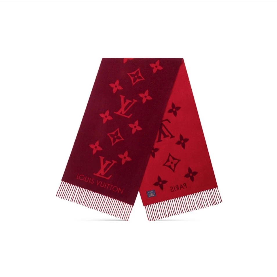 未使用 LouisVuitton/路易威登 已-400【念念特价】羊绒围巾 红色
