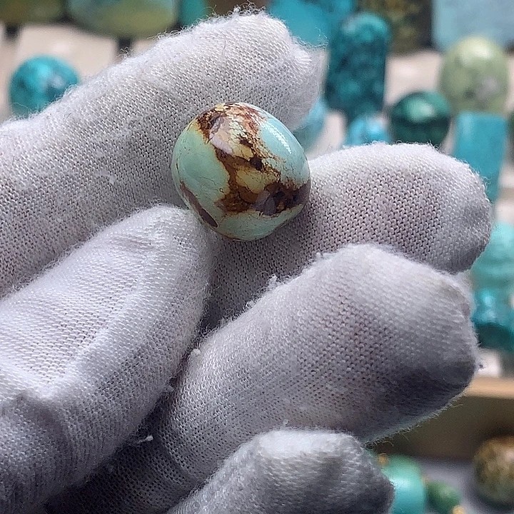 绿松石未镶嵌珠宝奇石直径15*16特色枣珠