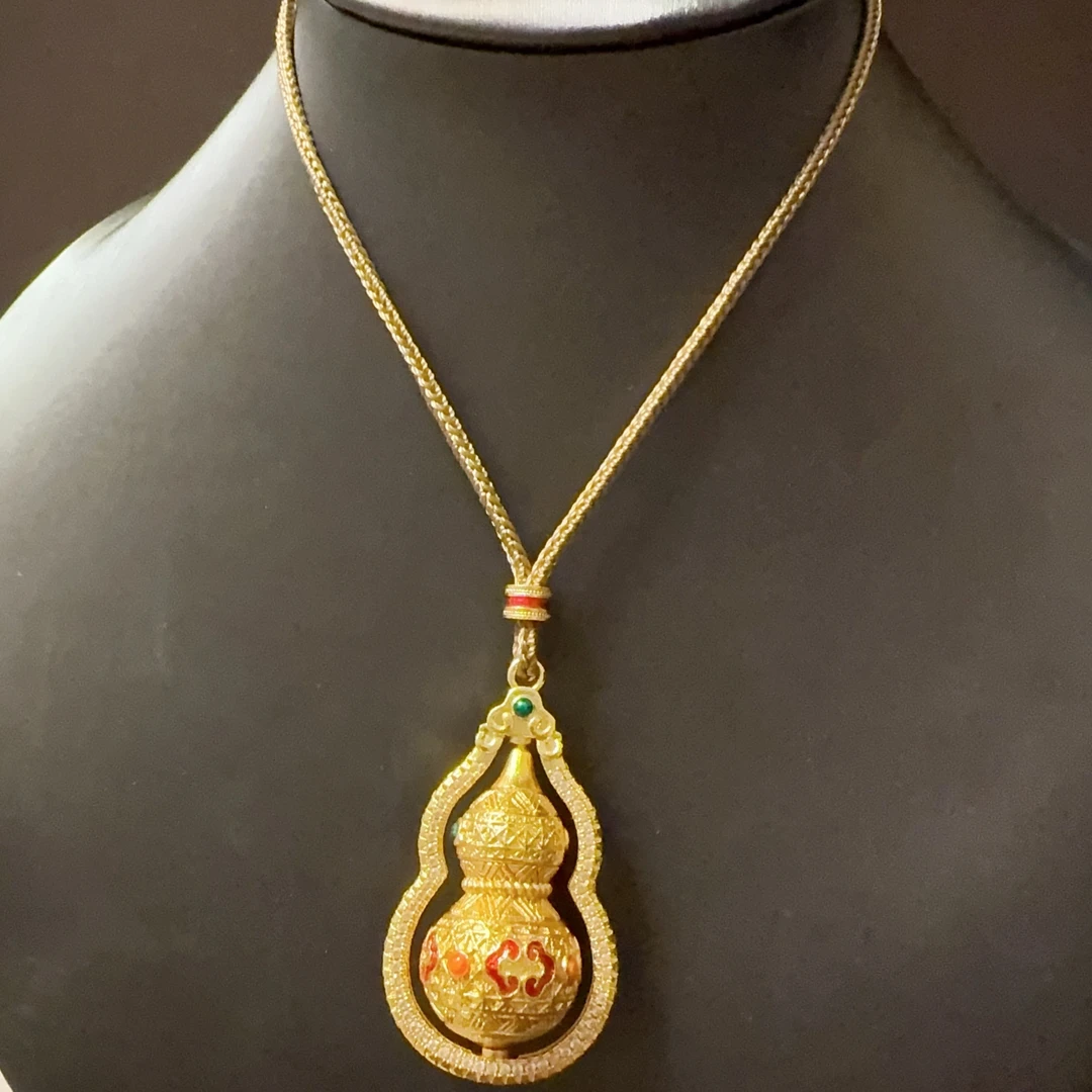 合金吊坠 同款古法福禄运转葫芦吊坠 新中式烧蓝葫芦挂坠