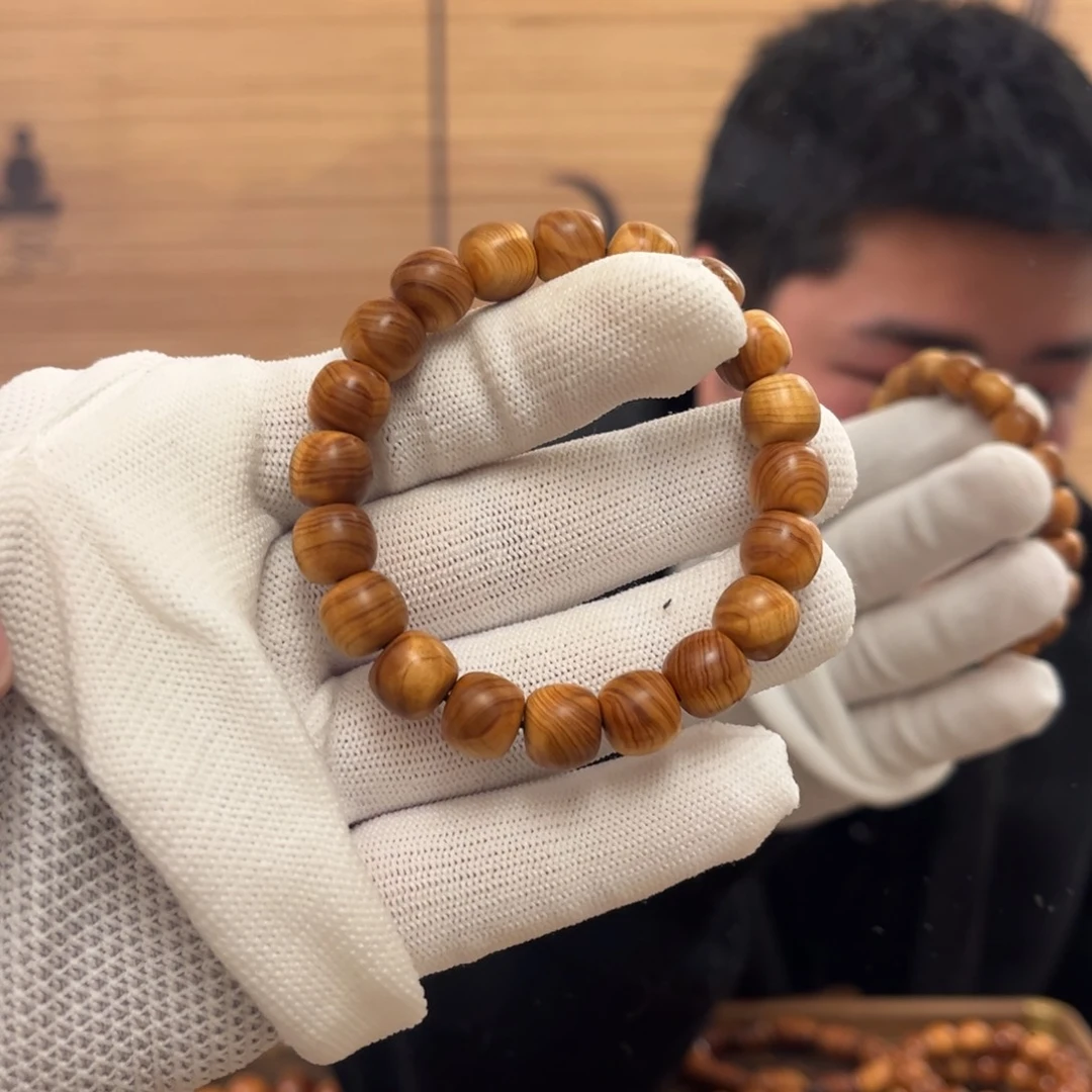 柏木（崖柏）手串/手链0910甜香老形红油顺纹板根料