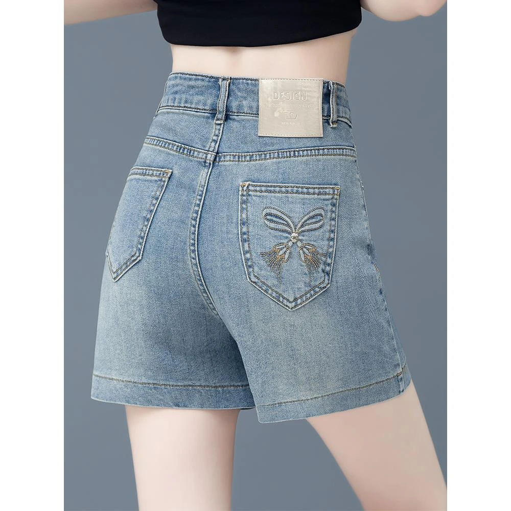 牛仔短裤女夏季薄款2025年新款高腰宽松显瘦a字外穿夏天爆款热裤