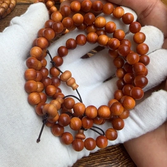 柏木（崖柏）全陈化老料把件串0.8 X108串