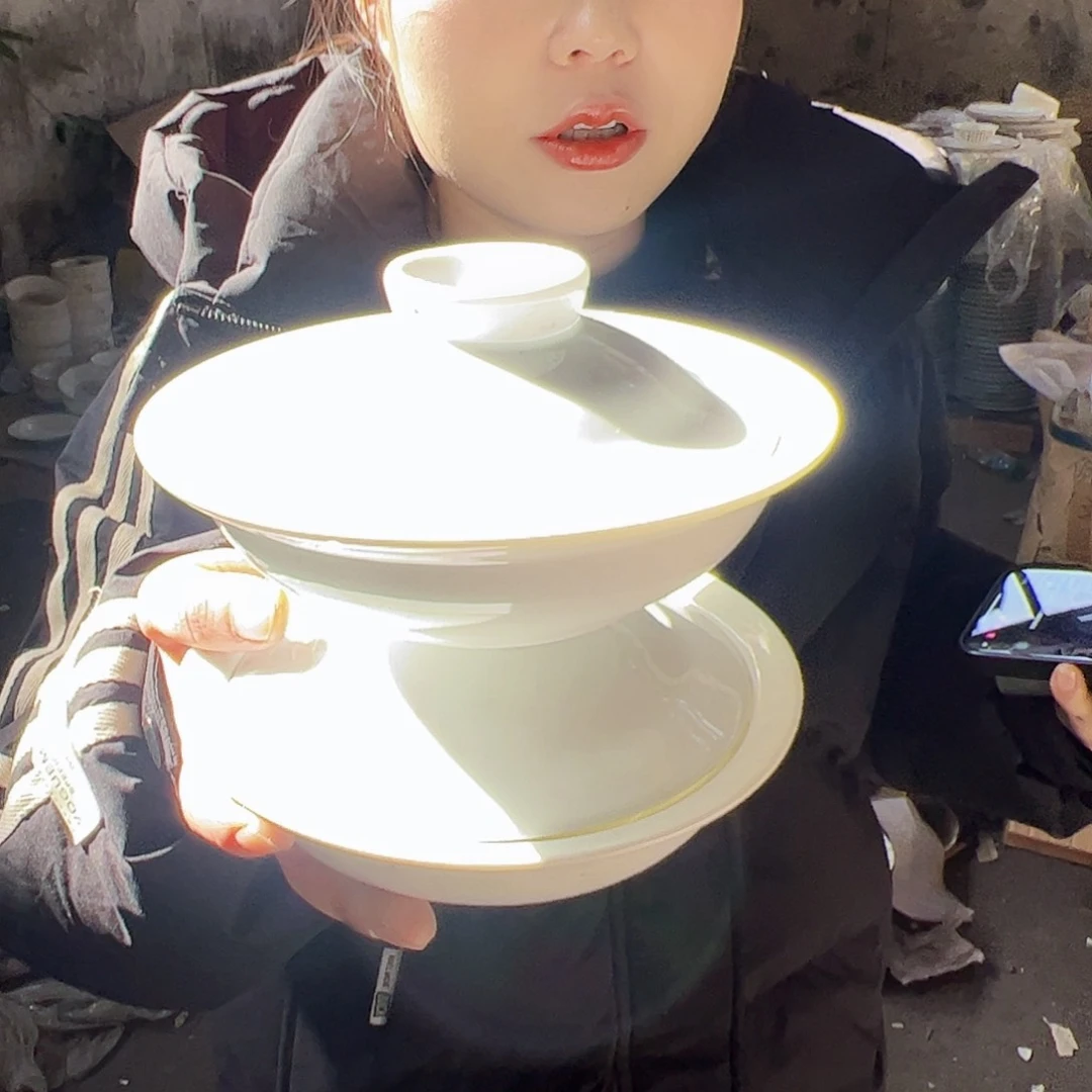 摆件瓷景德镇陶瓷合和器2个