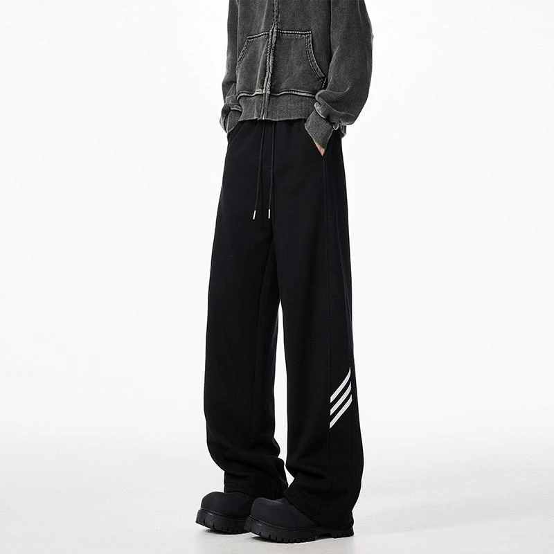 裤男款美式潮牌宽松直筒休闲垂感阔腿长裤男士大码休闲弯刀裤