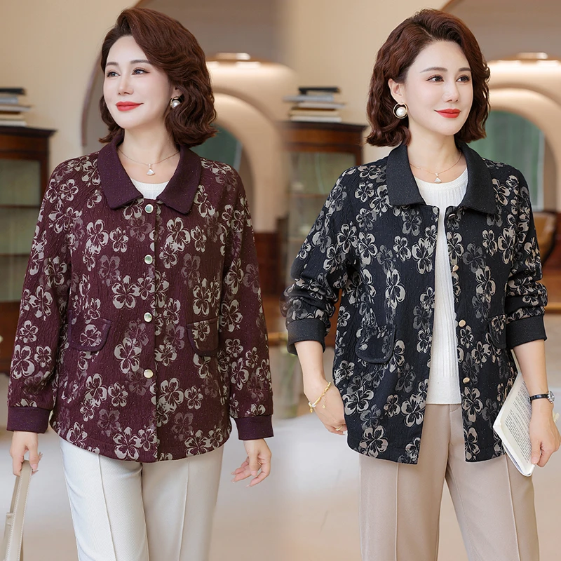 小个子中年妈妈秋装外套气质小香风上衣中老年春秋短款时尚风衣女