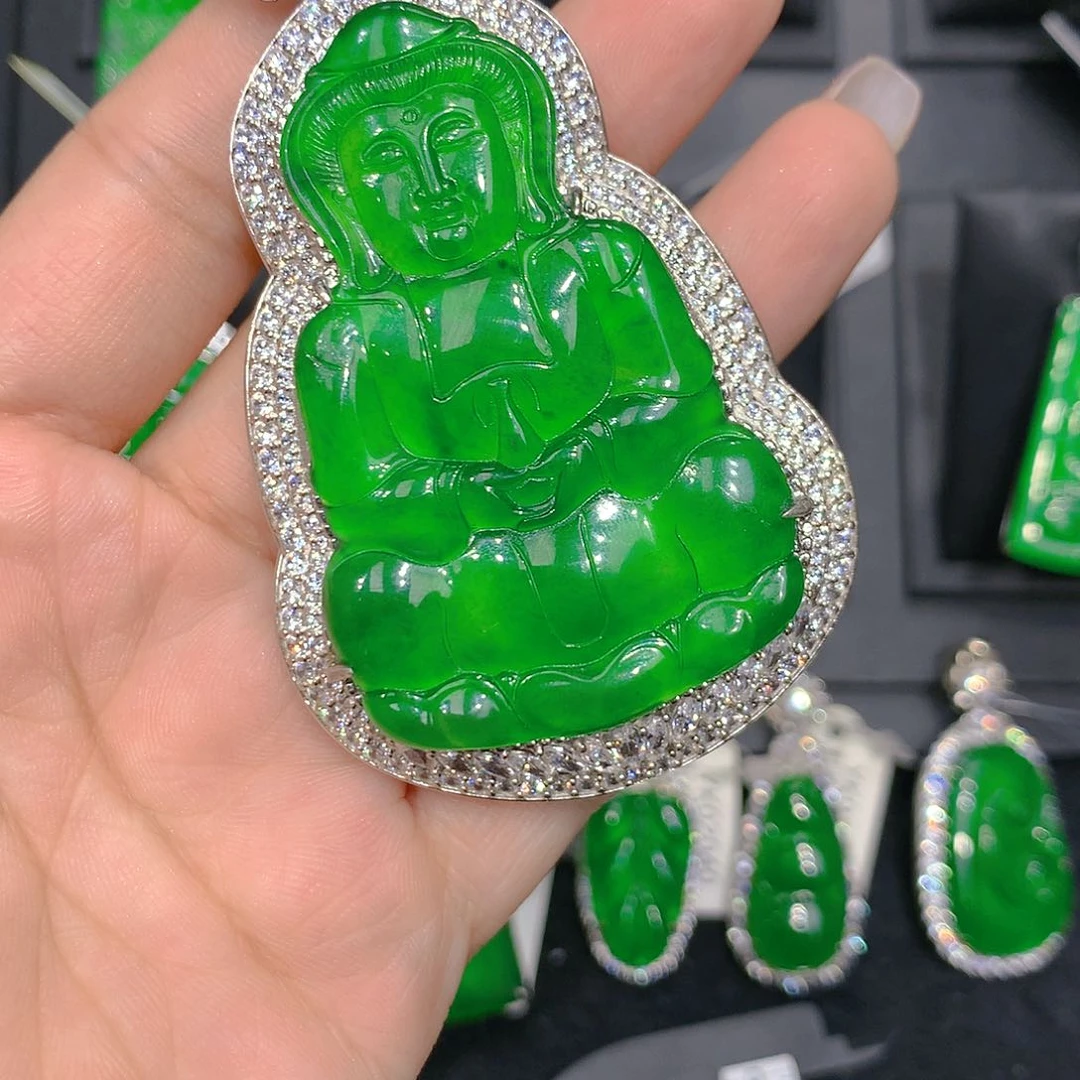 翡翠银S925镶嵌颈饰00885522