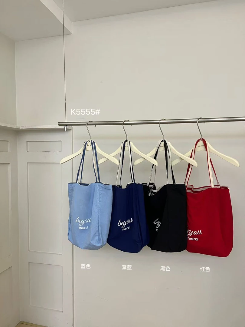 UND@k5555 韩系慵懒风条纹双面大容量帆布包 7-16