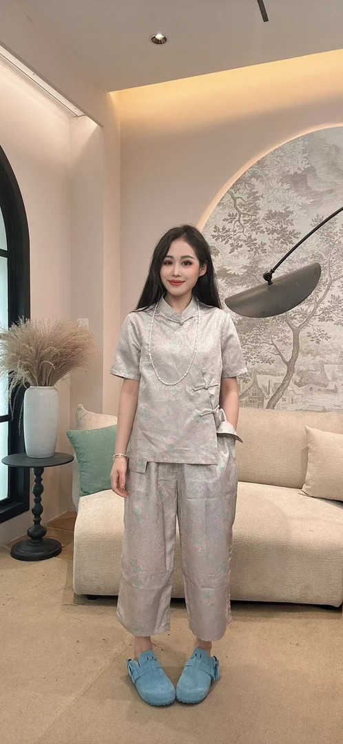 【禾禾家】夏季款新中式高端气质大女人云锦锻时尚高端套装