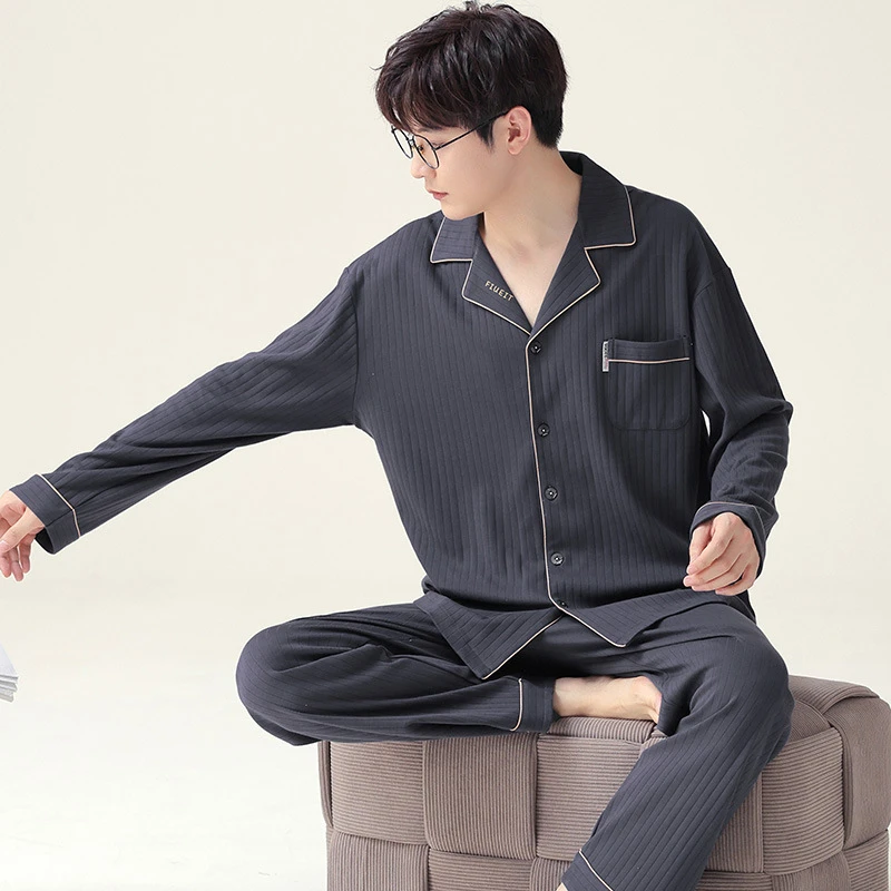 棉春秋款睡衣男款秋季长袖男生男士套装大码冬季新款家居服宽松