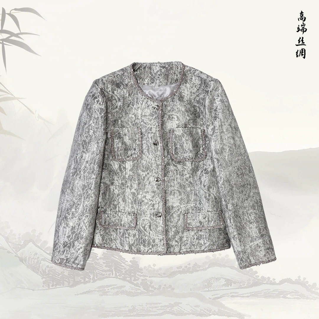 品牌新款春季时尚圆领长袖小香风短外套51821