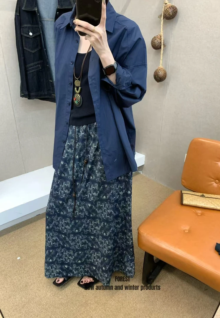 FOREST碎花松紧腰显瘦半身裙 87357（福福）