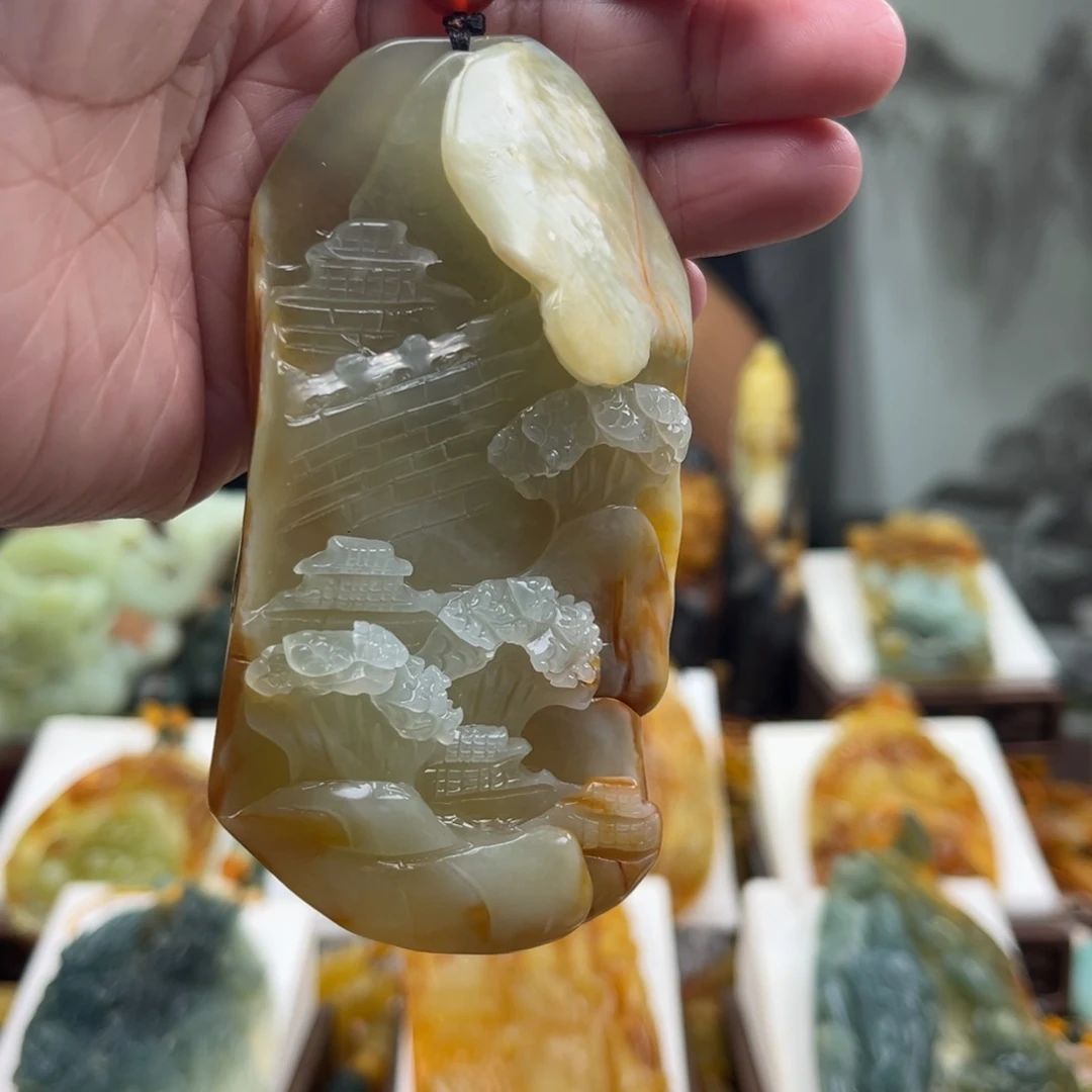 岫玉未镶嵌挂件挂件