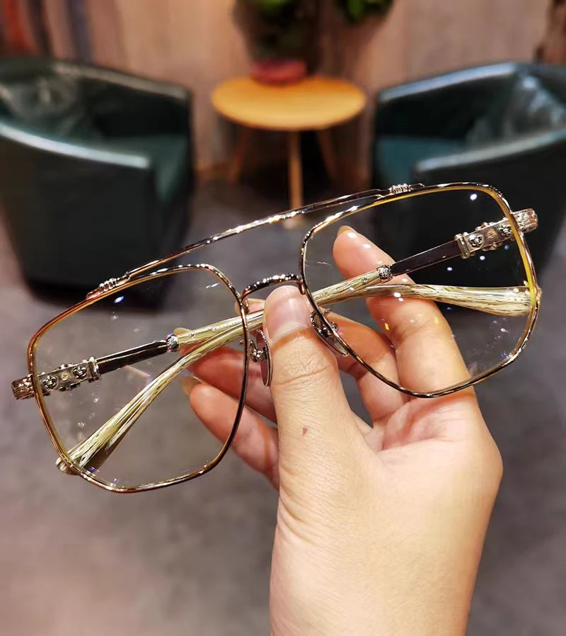 新款简丹潮胖子大框眼镜框男女复古百搭双梁可配近视防蓝光眼镜架