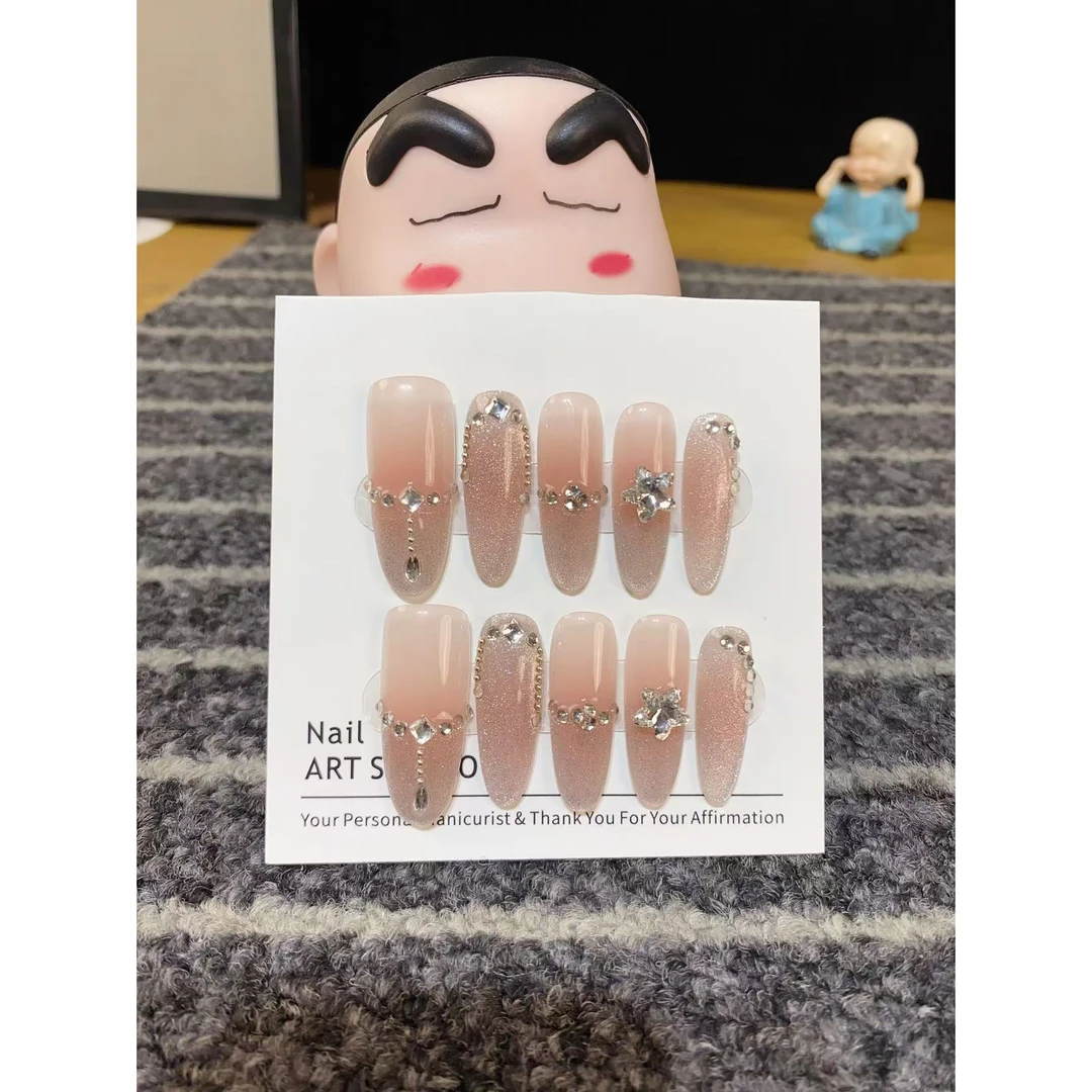 【穆菲】纯手工穿戴甲猫眼气质显白轻奢温柔百搭款可拆卸美甲贴