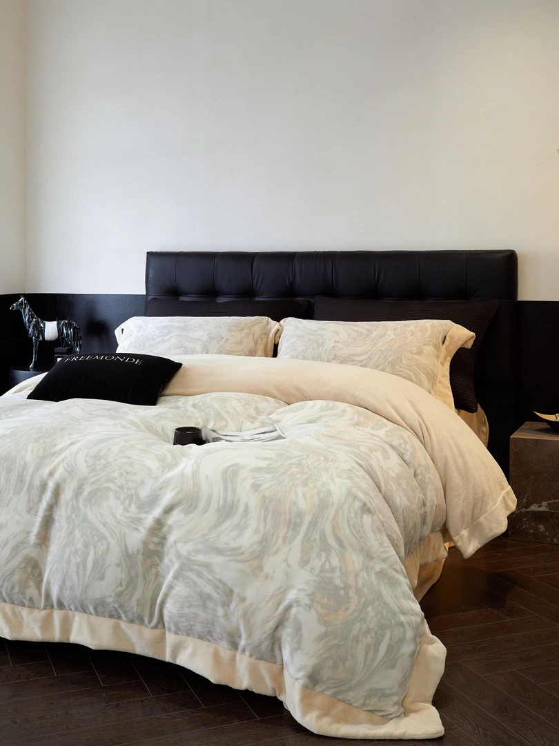 【自由家】加厚保暖牛奶绒四件套秋冬抗静电四件套