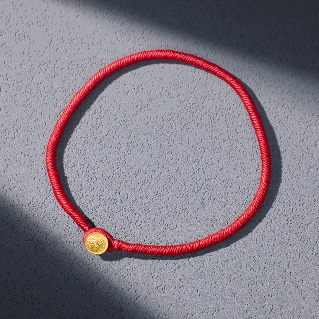 【歪歪】（素金）黄财神圆形配件*18K金镶嵌（多样性发一）XB-H9385