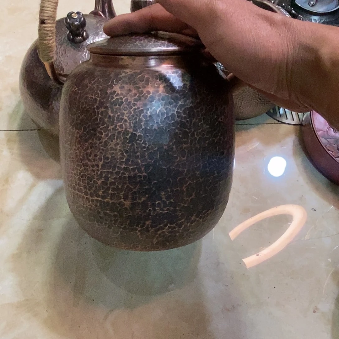 手工锻打工艺复古大茶叶罐