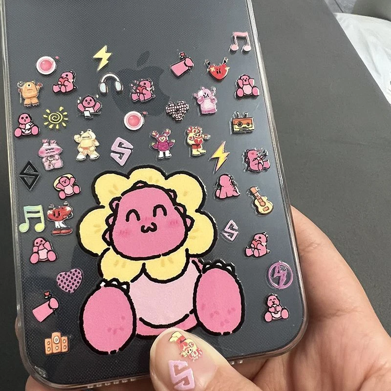 汪苏泷同款小怪兽美甲贴纸超可爱浮雕指甲贴纸2025新款防水超牢固