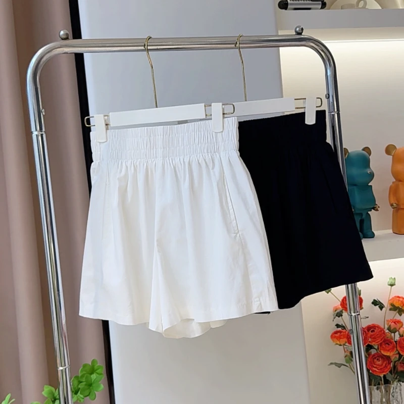 1991夏季百搭休闲短裤凉爽洋气时尚宽松显瘦松紧腰纯色薄款短裤
