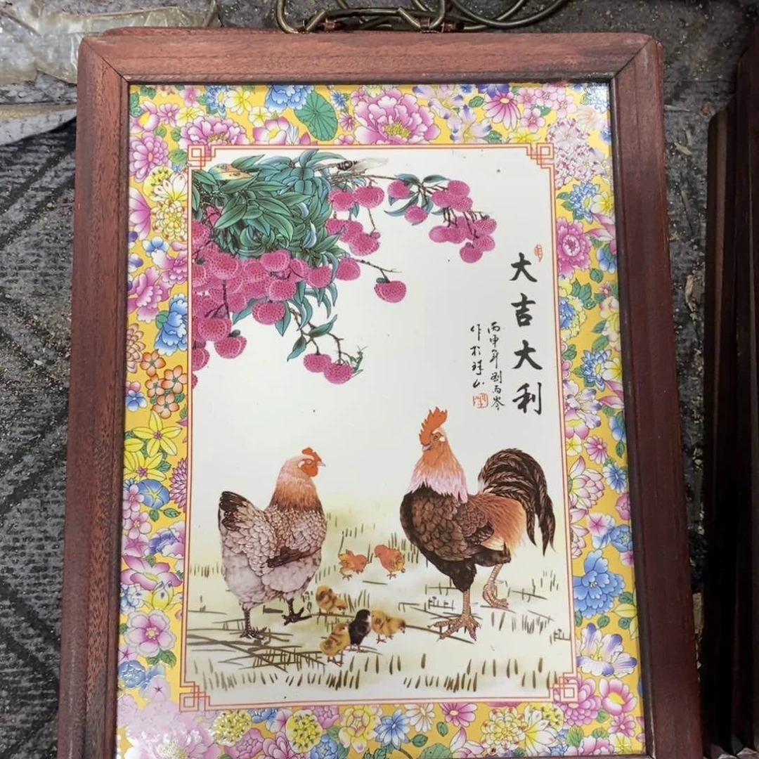 瓷片37*28*1景德镇瓷板画柴窑烧制