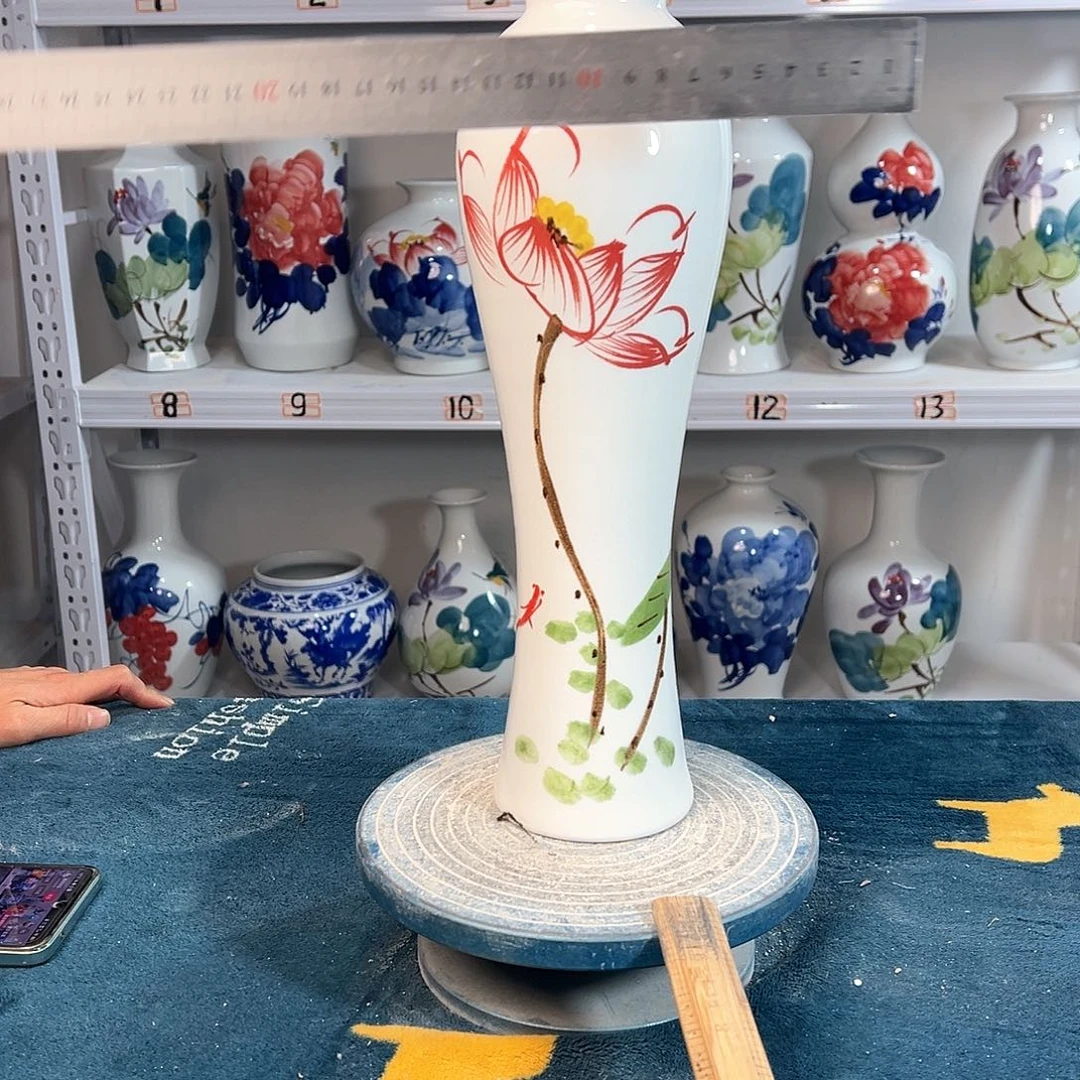 摆件景德镇陶瓷美荷花