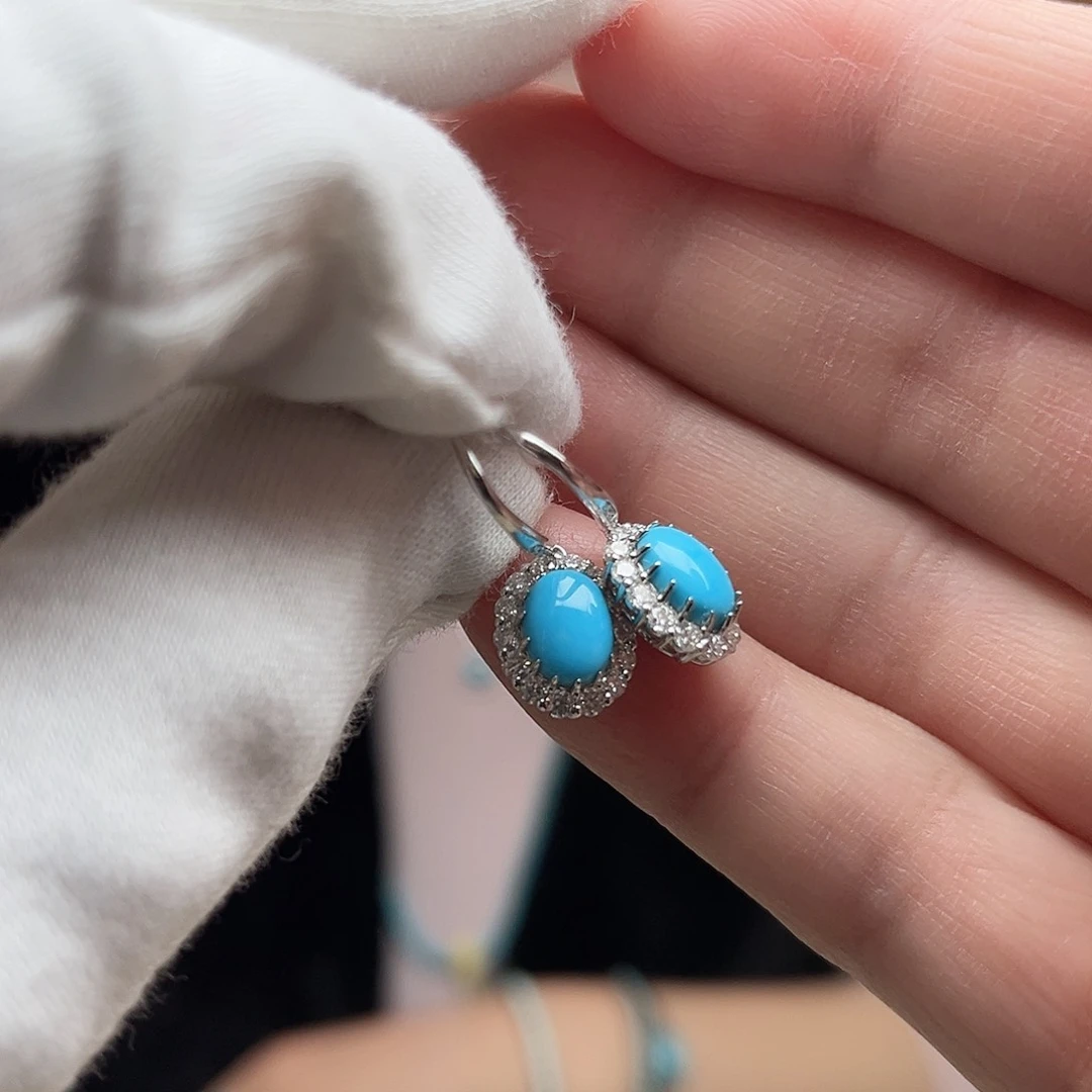 绿松石珠宝奇石银S925镶嵌