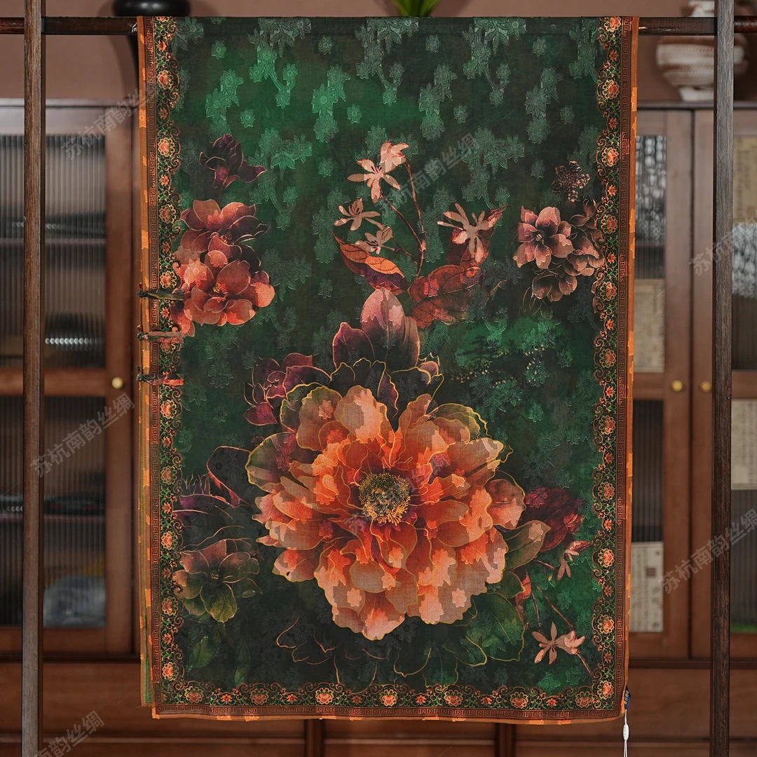 【F80-53琅轩】盘扣200*70时尚百搭女士夏季双面日常大方提花丝巾